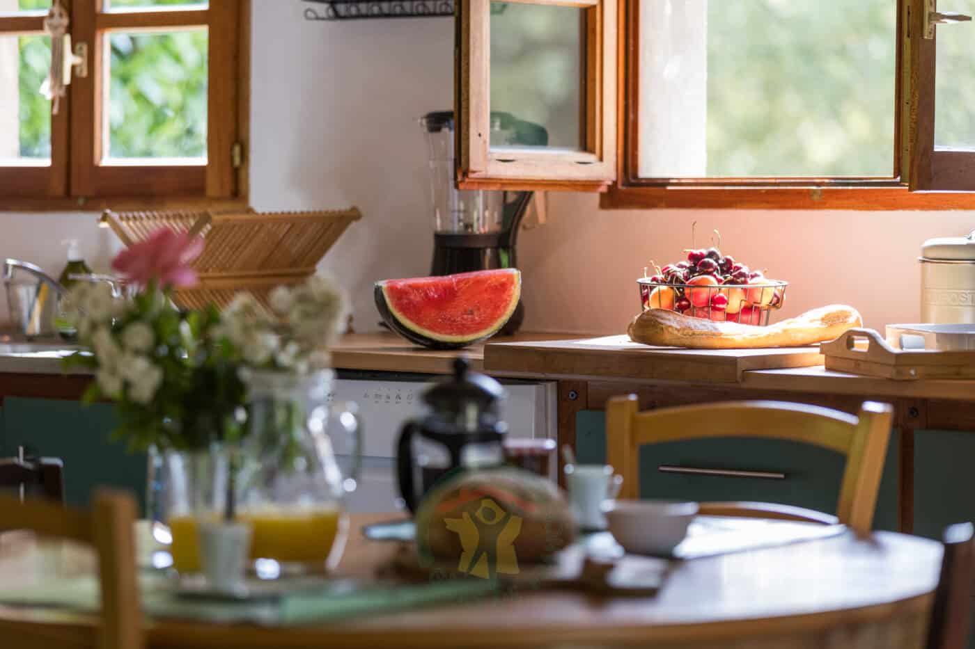 Espace salle à manger gîte de la bergerie